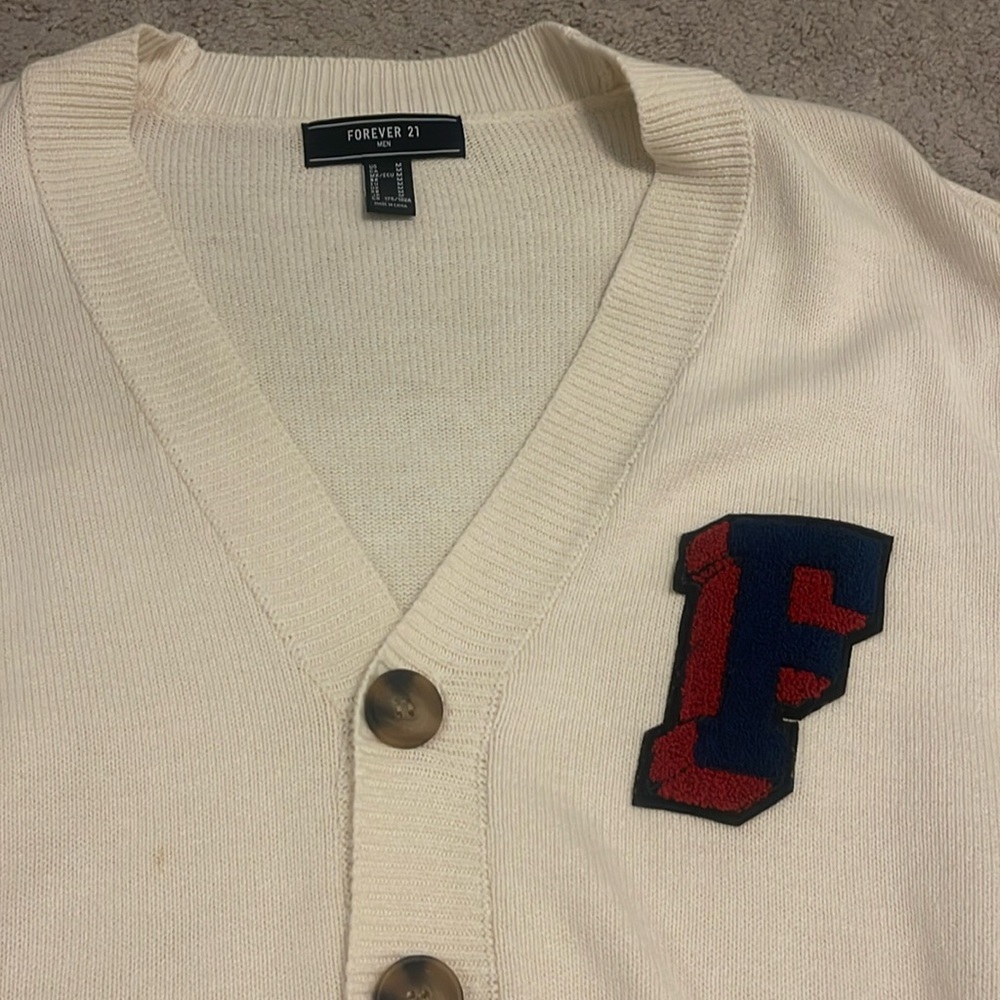 Forever 21 Mens Cardigan Beige